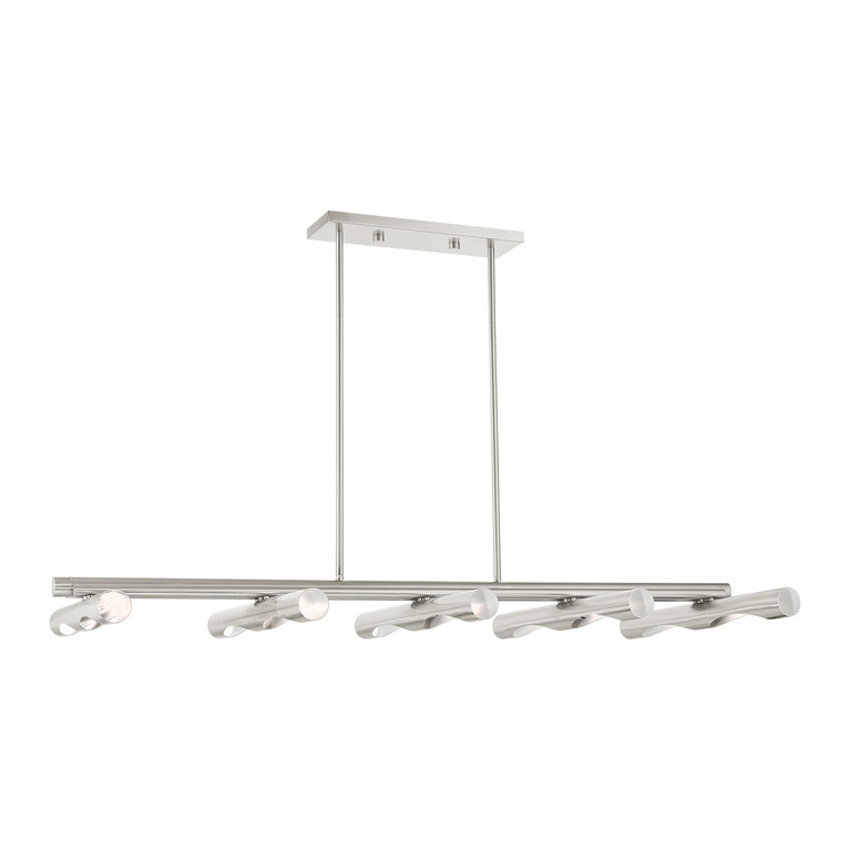 Livex Lighting - 45918-91 - Ten Light Linear Chandelier - Acra - Brushed Nickel