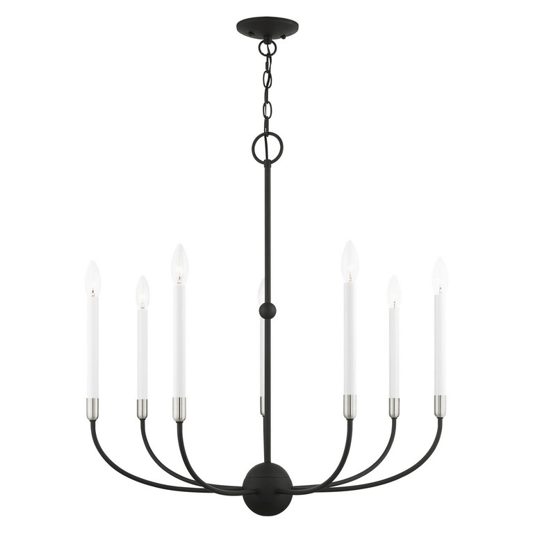 Livex Lighting - 46067-04 - Seven Light Chandelier - Clairmont - Black w/ Brushed Nickels