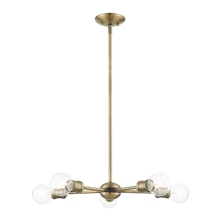 Livex Lighting - 46135-01 - Five Light Chandelier - Lansdale - Antique Brass w/ Bronzes
