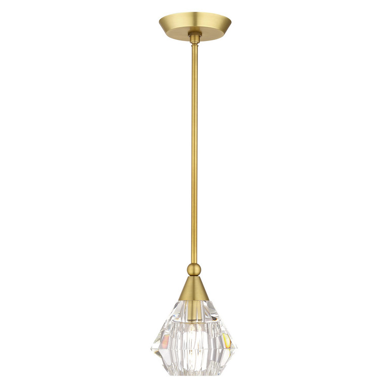 Livex Lighting - 47071-08 - One Light Pendant - Brussels - Natural Brass