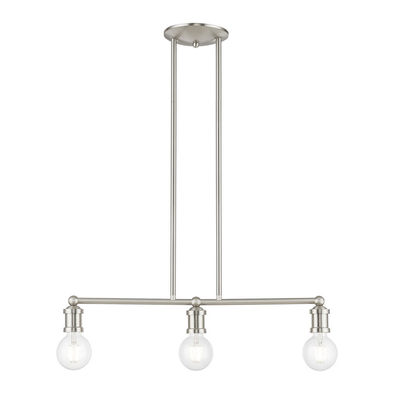 Livex Lighting - 47163-91 - Three Light Linear Chandelier - Lansdale - Brushed Nickel