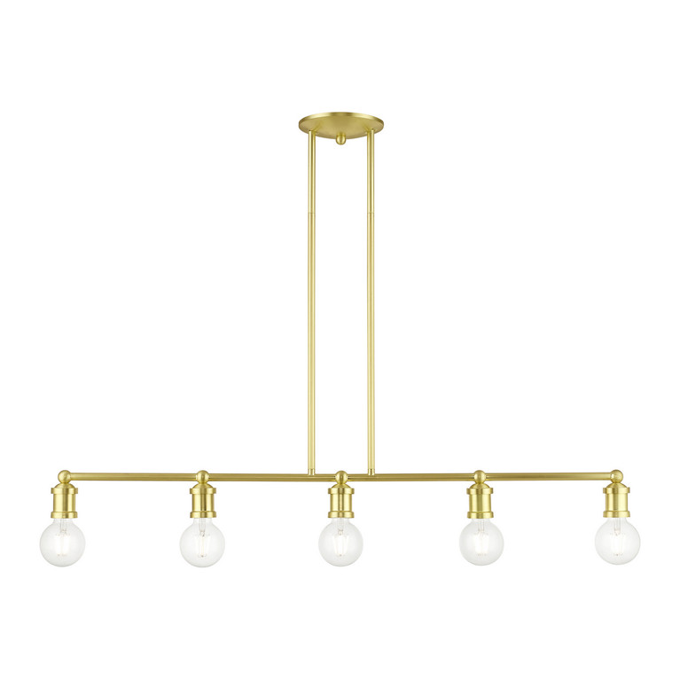 Livex Lighting - 47165-12 - Five Light Linear Chandelier - Lansdale - Satin Brass