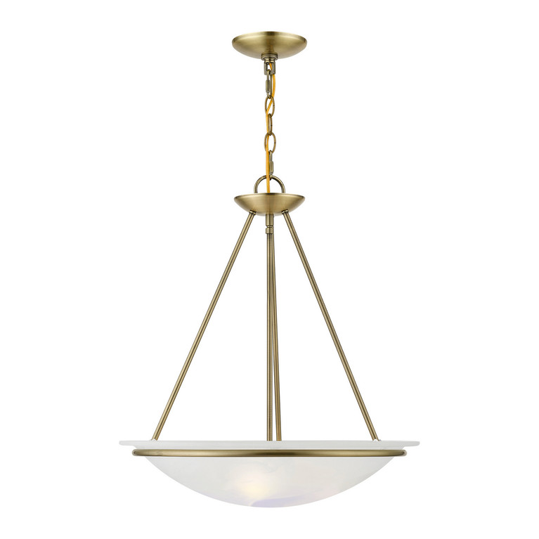 Livex Lighting - 4826-01 - Three Light Pendant - Newburgh - Antique Brass