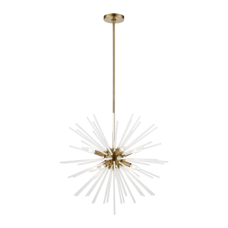 Livex Lighting - 48826-01 - Eight Light Chandelier - Uptown - Antique Brass