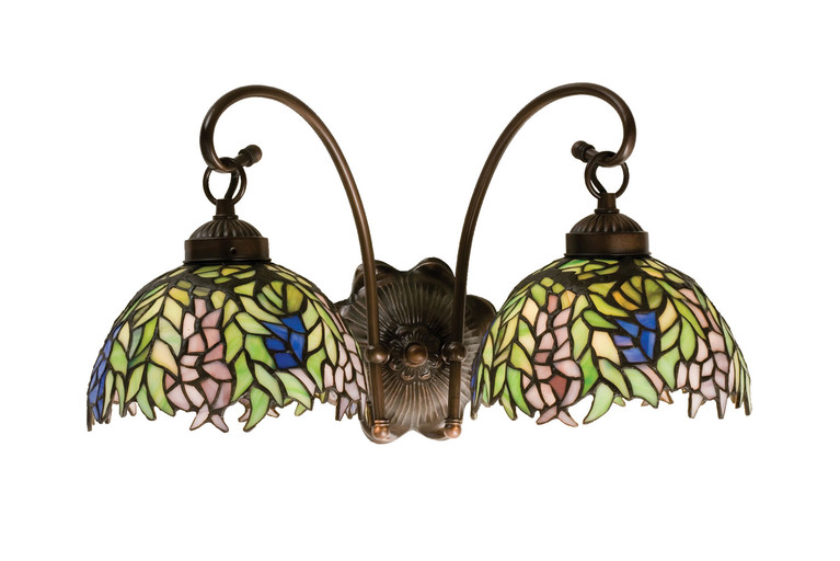 Meyda Tiffany - 18697 - Two Light Wall Sconce - Tiffany Honey Locust - Mahogany Bronze