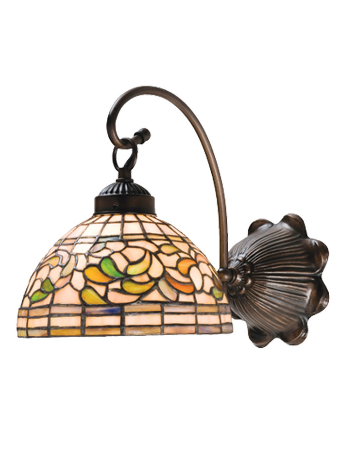 Meyda Tiffany - 18716 - One Light Wall Sconce - Tiffany Turning Leaf - Mahogany Bronze