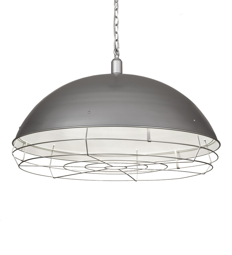 Meyda Tiffany - 188072 - Six Light Pendant - Gravity - Galvanized Outside/White Inside
