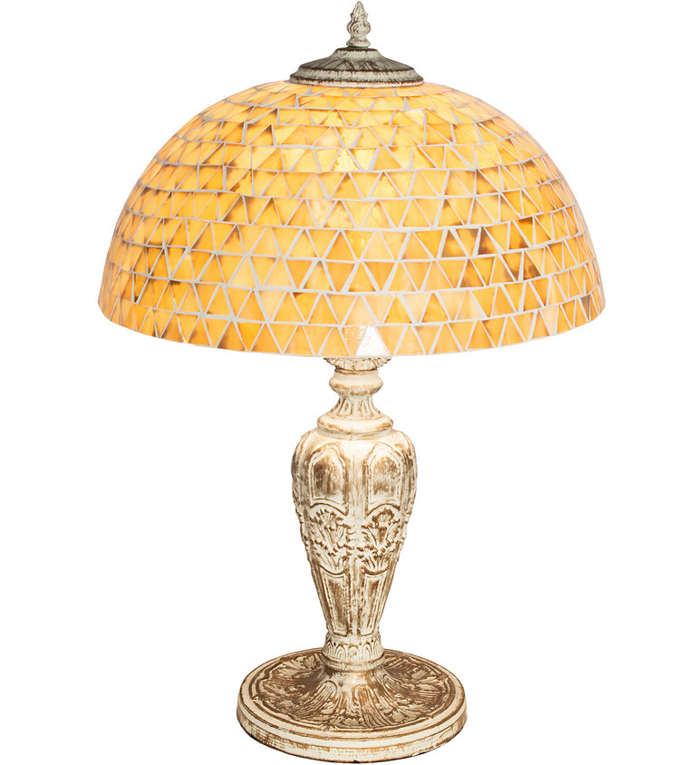 Meyda Tiffany - 189411 - One Light Table Lamp - Mosaic Dome - Antique White