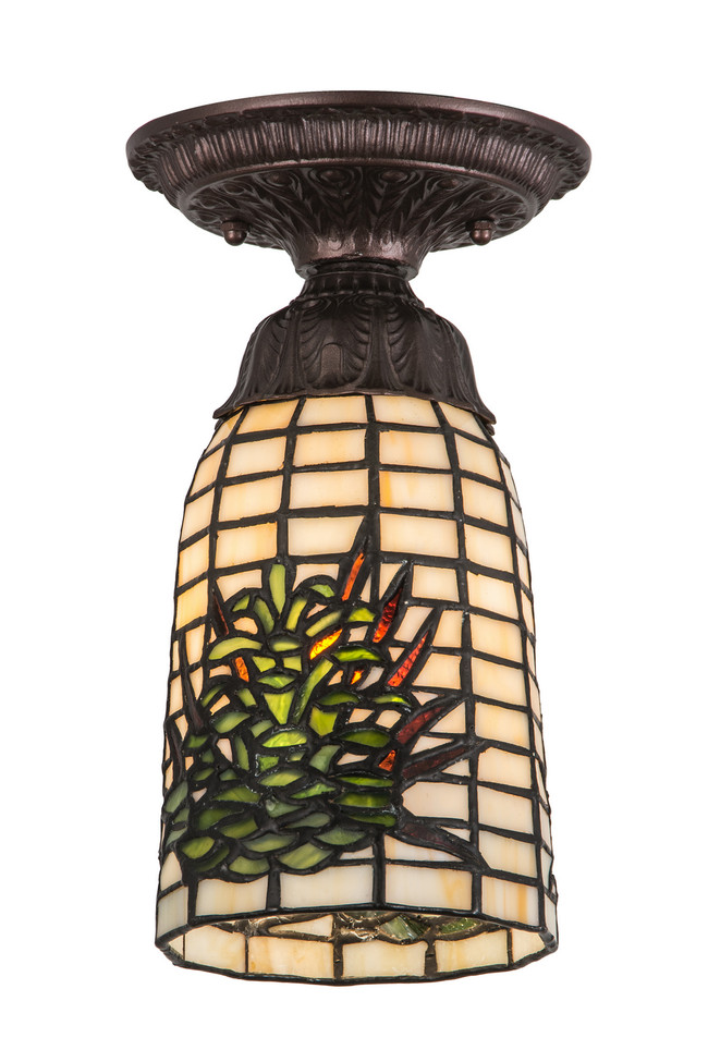 Meyda Tiffany - 190970 - One Light Flushmount - Pine Barons - Mahogany Bronze