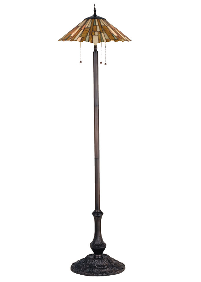 Meyda Tiffany - 19194 - Three Light Floor Lamp - Delta - Mahogany Bronze