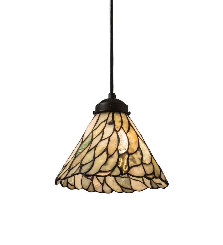 Meyda Tiffany - 195418 - One Light Mini Pendant - Willow - Textured Black