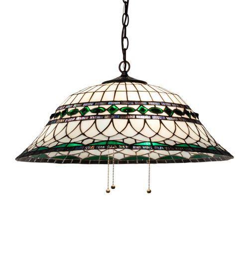 Meyda Tiffany - 230950 - Three Light Pendant - Tiffany Roman - Mahogany Bronze