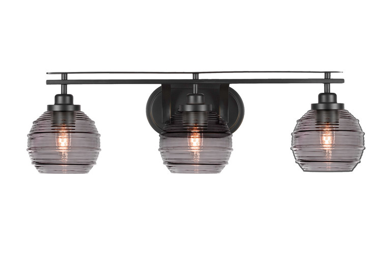 Toltec Lighting - 2613-MB-5112 - Three Light Bath Bar - Odyssey - Matte Black