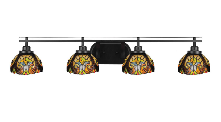 Toltec Lighting - 2614-MB-9945 - Four Light Bath Bar - Odyssey - Matte Black