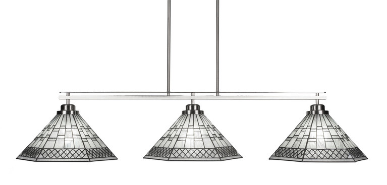 Toltec Lighting - 2633-BN-910 - Three Light Island Pendant - Odyssey - Brushed Nickel