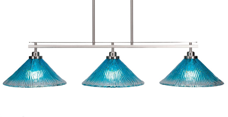 Toltec Lighting - 2636-BN-448 - Three Light Island Pendant - Odyssey - Brushed Nickel
