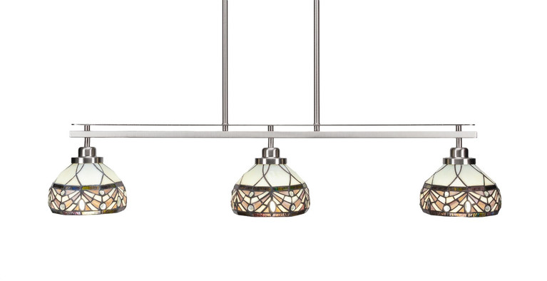 Toltec Lighting - 2636-BN-9485 - Three Light Island Pendant - Odyssey - Brushed Nickel