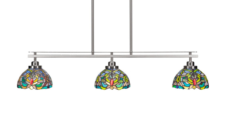 Toltec Lighting - 2636-BN-9905 - Three Light Island Pendant - Odyssey - Brushed Nickel