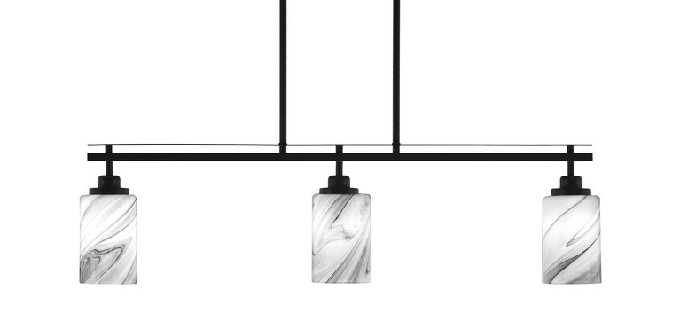 Toltec Lighting - 2636-MB-3009 - Three Light Island Pendant - Odyssey - Matte Black