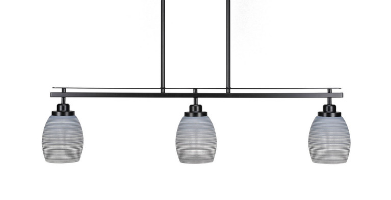Toltec Lighting - 2636-MB-4022 - Three Light Island Pendant - Odyssey - Matte Black