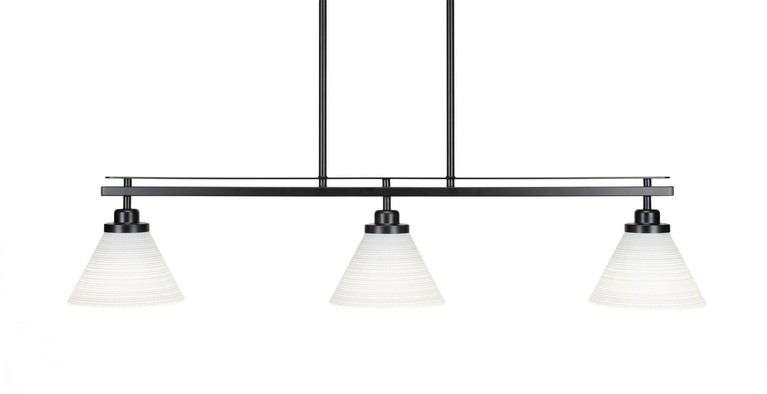 Toltec Lighting - 2636-MB-4051 - Three Light Island Pendant - Odyssey - Matte Black