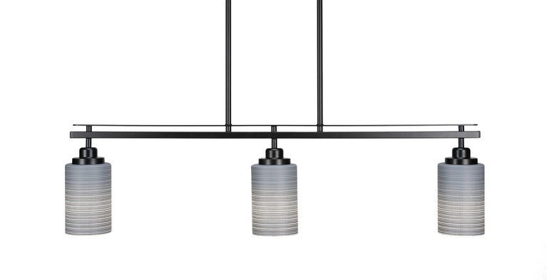 Toltec Lighting - 2636-MB-4062 - Three Light Island Pendant - Odyssey - Matte Black