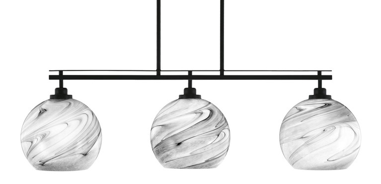 Toltec Lighting - 2636-MB-4359 - Three Light Island Pendant - Odyssey - Matte Black