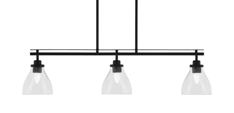 Toltec Lighting - 2636-MB-4760 - Three Light Island Pendant - Odyssey - Matte Black
