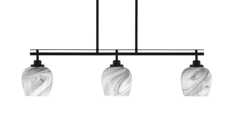 Toltec Lighting - 2636-MB-4819 - Three Light Island Pendant - Odyssey - Matte Black