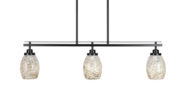 Toltec Lighting - 2636-MB-5054 - Three Light Island Pendant - Odyssey - Matte Black