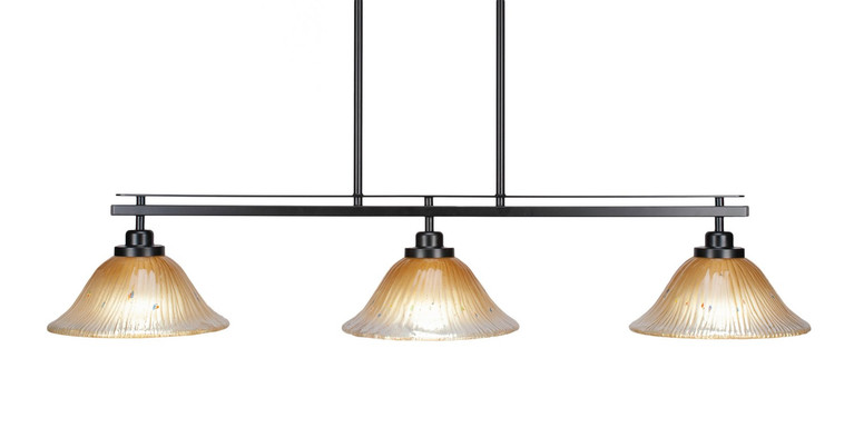 Toltec Lighting - 2636-MB-730 - Three Light Island Pendant - Odyssey - Matte Black
