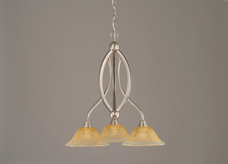 Toltec Lighting - 263-BN-730 - Three Light Chandelier - Bow - Brushed Nickel