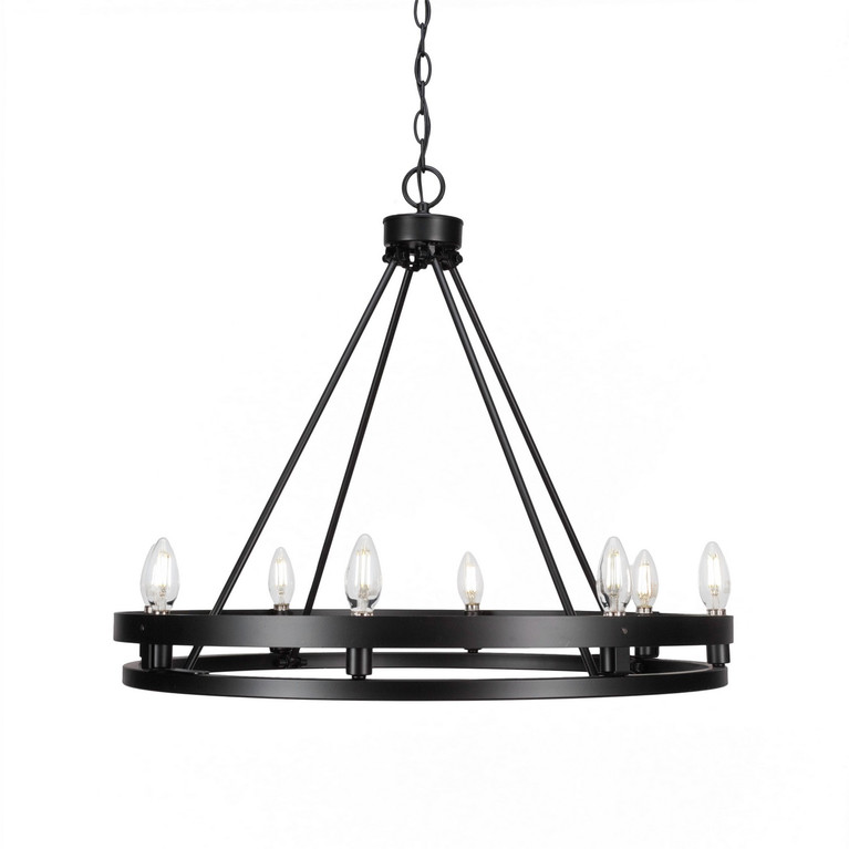 Toltec Lighting - 2708-MB - Eight Light Chandelier - Belmont - Matte Black