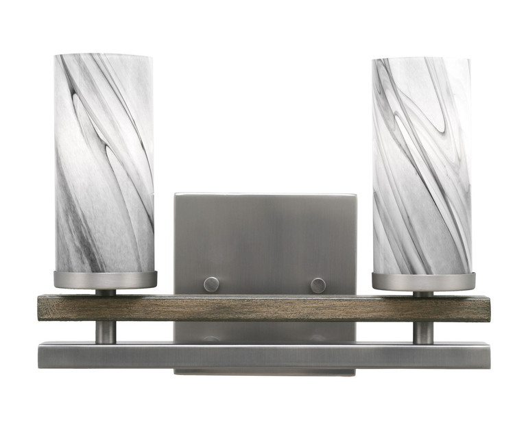 Toltec Lighting - 2712-GPDW-802 - Two Light Bath Bar - Belmont - Graphite & Painted Distressed Wood-look Metal