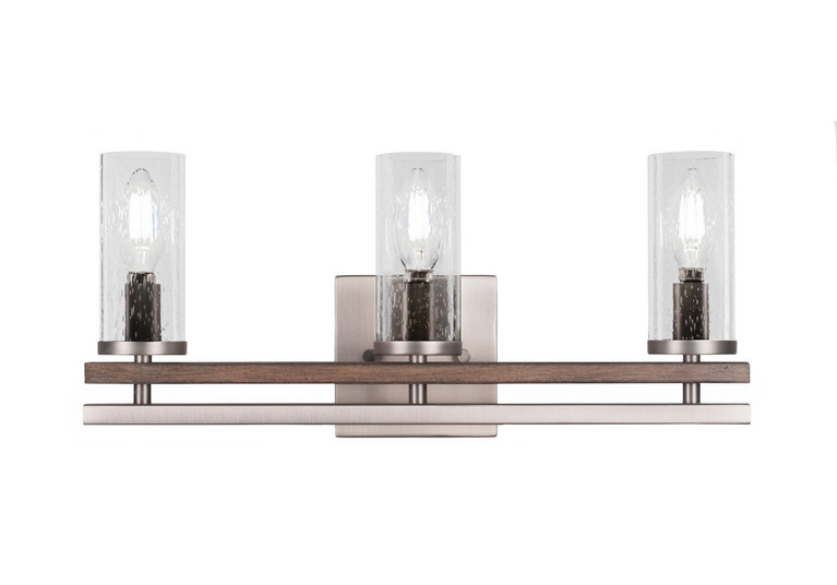 Toltec Lighting - 2713-GPDW-800 - Three Light Bath Bar - Belmont - Graphite & Painted Distressed Wood-look Metal