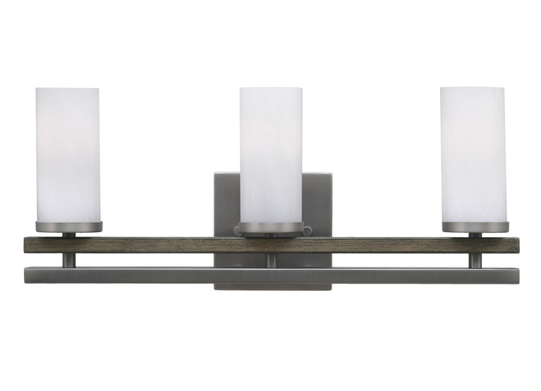 Toltec Lighting - 2713-GPDW-811 - Three Light Bath Bar - Belmont - Graphite & Painted Distressed Wood-look Metal