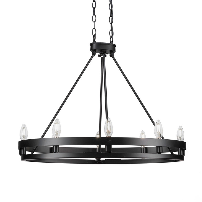 Toltec Lighting - 2728-MB - Eight Light Chandelier - Belmont - Matte Black