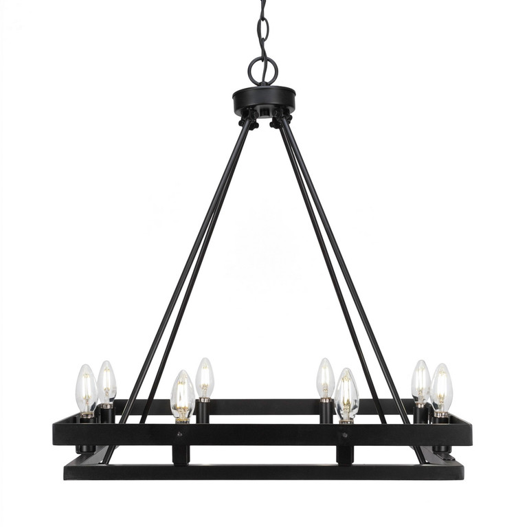 Toltec Lighting - 2738-MB - Eight Light Chandelier - Belmont - Matte Black