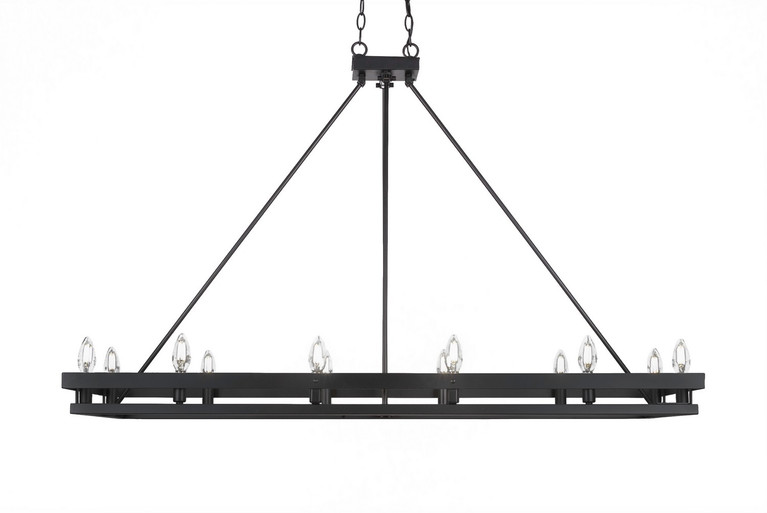 Toltec Lighting - 2742-MB - 12 Light Island Pendant - Belmont - Matte Black