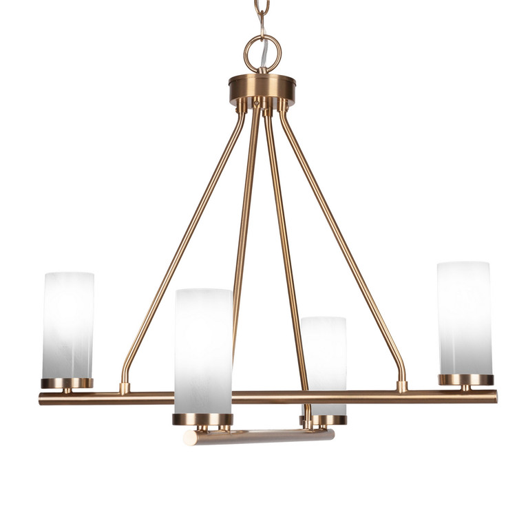 Toltec Lighting - 2804-NAB-811B - Four Light Chandelier - Trinity - New Age Brass
