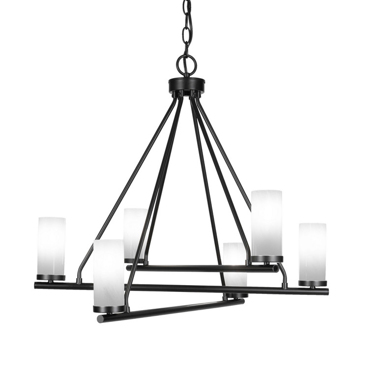 Toltec Lighting - 2806-MB-811B - Six Light Chandelier - Trinity - Matte Black