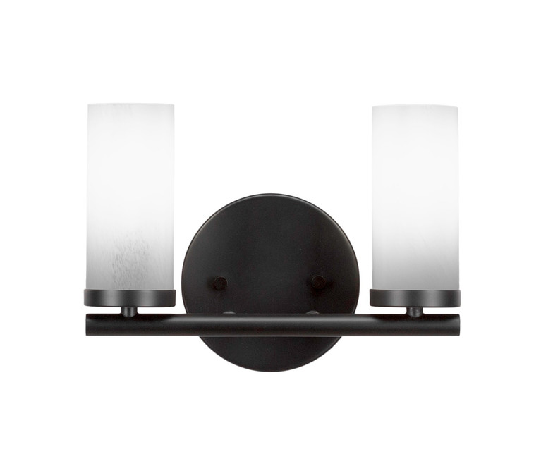 Toltec Lighting - 2812-MB-811B - Two Light Bath Bar - Trinity - Matte Black