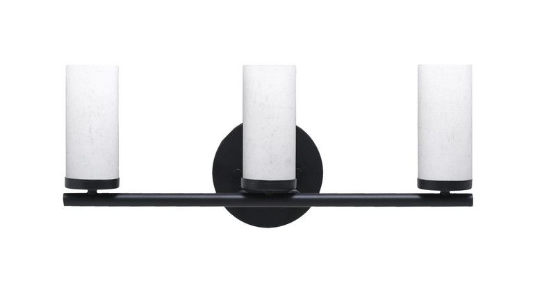 Toltec Lighting - 2813-MB-801B - Three Light Bath Bar - Trinity - Matte Black