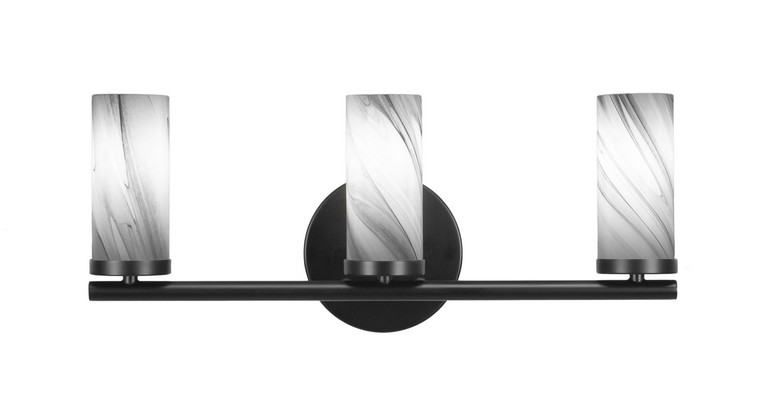 Toltec Lighting - 2813-MB-802B - Three Light Bath Bar - Trinity - Matte Black