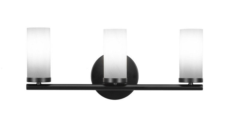 Toltec Lighting - 2813-MB-811B - Three Light Bath Bar - Trinity - Matte Black