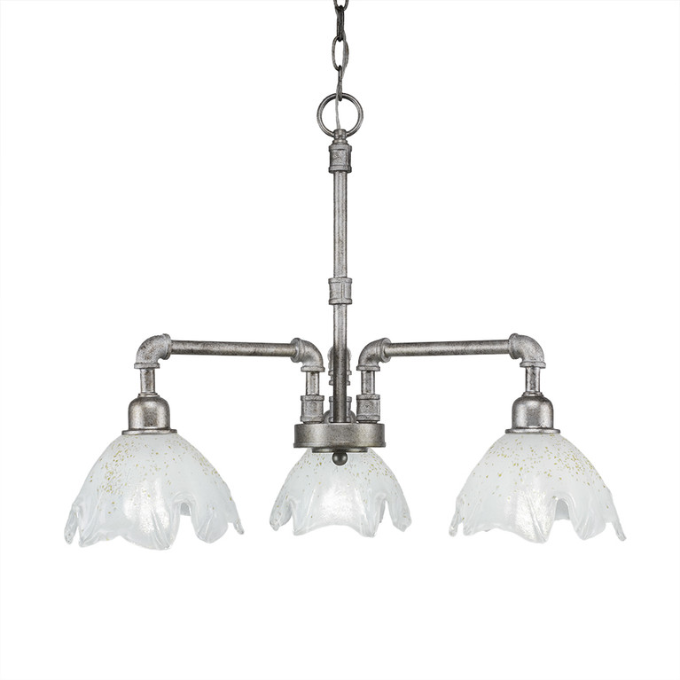 Toltec Lighting - 283-AS-755 - Three Light Chandelier - Vintage - Aged Silver