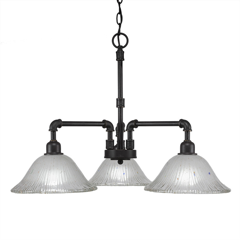 Toltec Lighting - 283-DG-731 - Three Light Chandelier - Vintage - Dark Granite