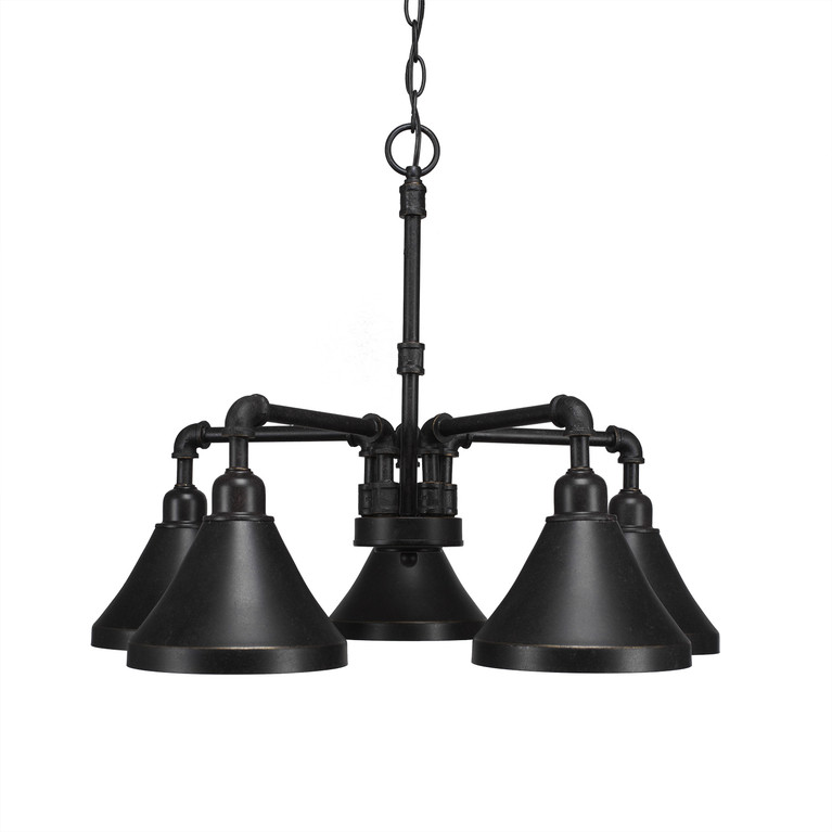 Toltec Lighting - 285-DG-410 - Five Light Chandelier - Vintage - Dark Granite