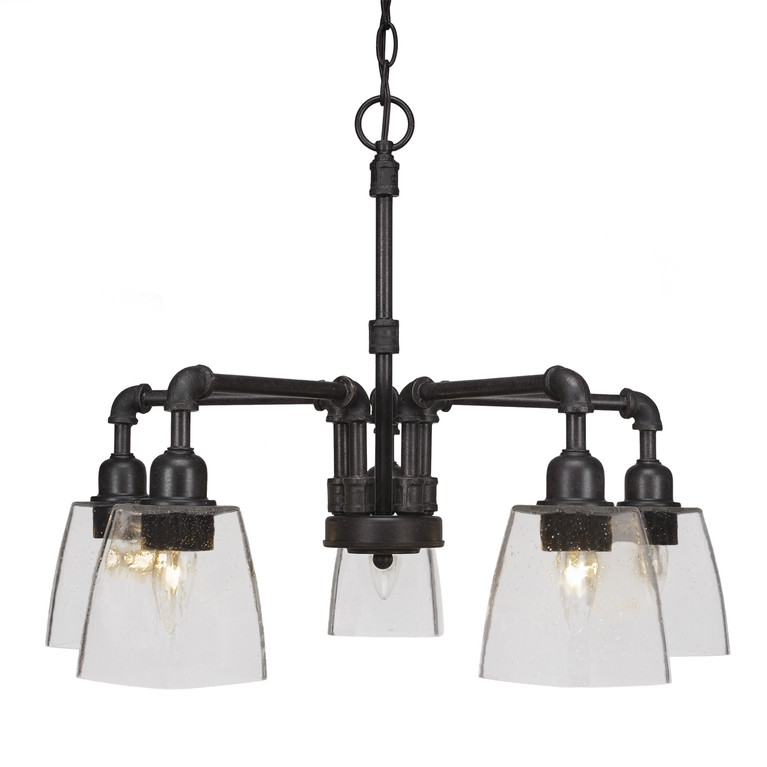Toltec Lighting - 285-DG-461 - Five Light Chandelier - Vintage - Dark Granite