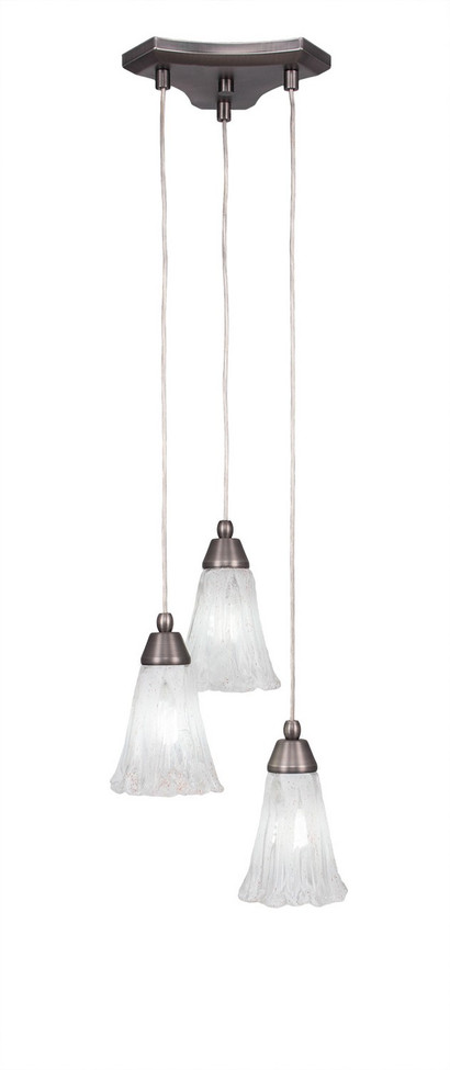 Toltec Lighting - 28-BN-729 - Three Light Cluster Pendalier - Europa - Brushed Nickel